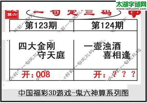 鬼六神算胆码图-17124期