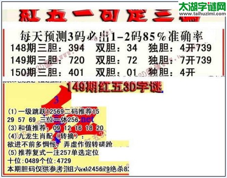 福彩3d红五藏宝图17150期