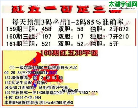 福彩3d红五藏宝图17161期