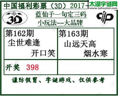 蓝仙子一句定三码17163期