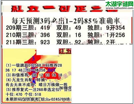 福彩3d红五藏宝图17211期