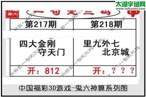 鬼六神算胆码图-17218期