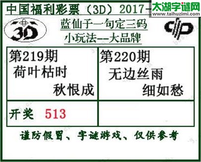 蓝仙子一句定三码17220期