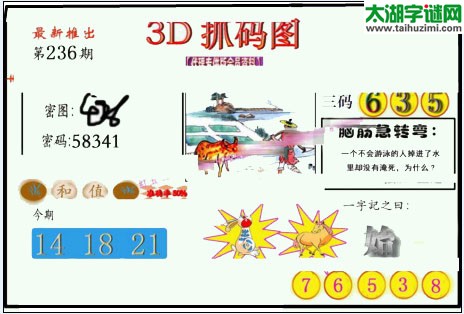 3d236期：红五图库总汇（一句定三码）