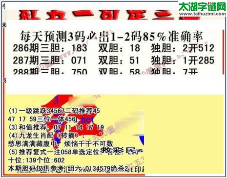 3d288期：红五图库总汇（一句定三码）