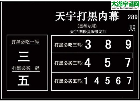 3d289期：天宇一句定三码+胆码图