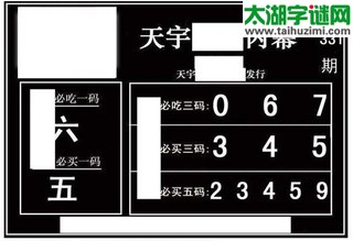 3d331期：天宇一句定三码+胆码图