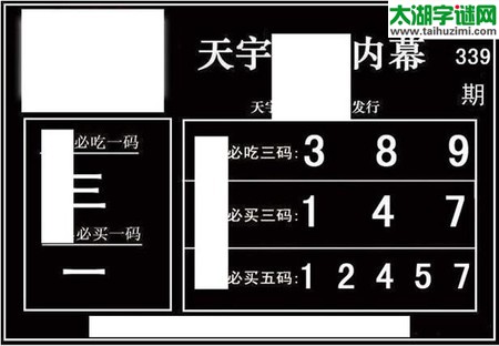 3d339期：天宇一句定三码+胆码图