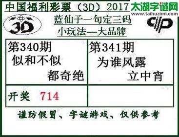 蓝仙子一句定三码17341期