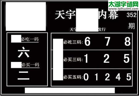 3d352期：天宇一句定三码+胆码图