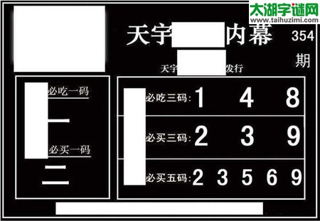 3d354期：天宇一句定三码+胆码图