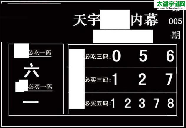 3d005期：天宇一句定三码+胆码图