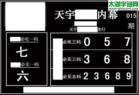 3d015期：天宇一句定三码+胆码图