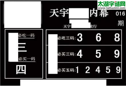 3d015期：天宇一句定三码+胆码图