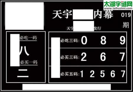 3d019期：天宇一句定三码+胆码图