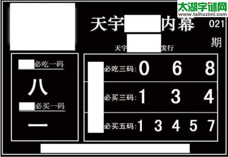 3d021期：天宇一句定三码+胆码图