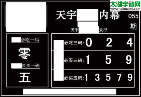 3d055期：天宇一句定三码+胆码图