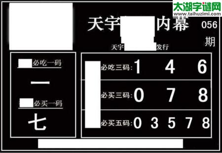 3d056期：天宇一句定三码+胆码图