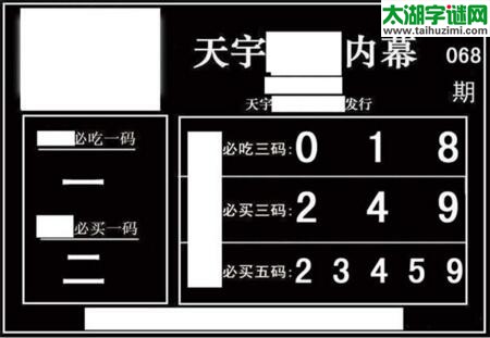 3d068期：天宇一句定三码+胆码图