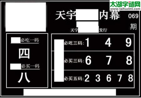 3d069期：天宇一句定三码+胆码图