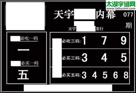 3d077期：天宇一句定三码+胆码图