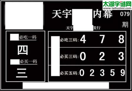 3d079期：天宇一句定三码+胆码图