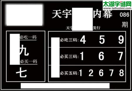 3d086期：天宇一句定三码+胆码图