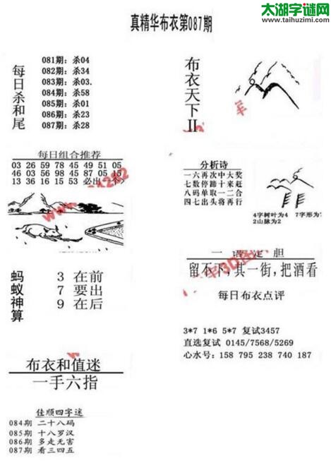 3d18087期：真精华布衣天下图库