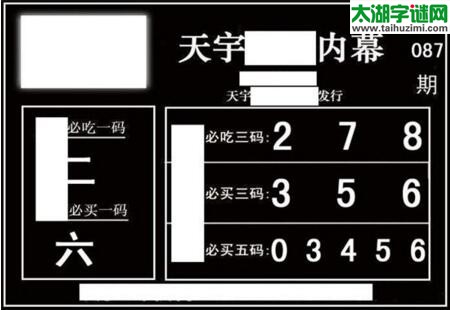 3d087期：天宇一句定三码+胆码图