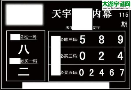 3d115期：天宇一句定三码+胆码图