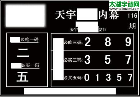 3d116期：天宇一句定三码+胆码图