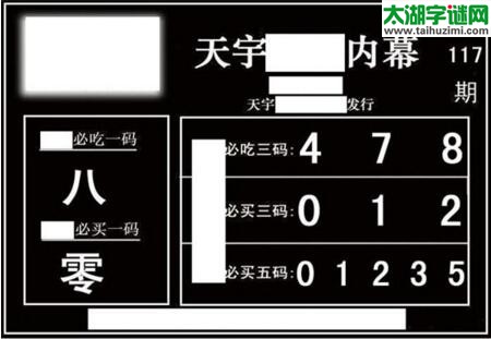 3d117期：天宇一句定三码+胆码图