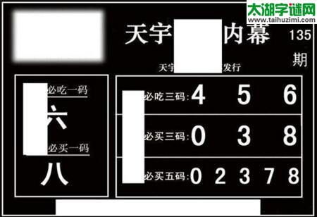 3d135期：天宇一句定三码+胆码图