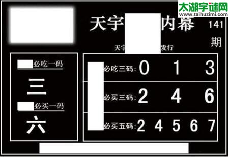 3d141期：天宇一句定三码+胆码图