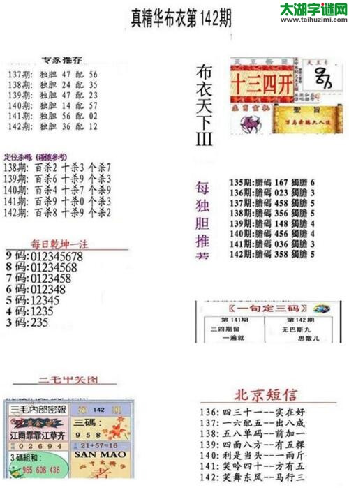 3d18142期：真精华布衣天下图库