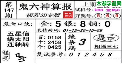 鬼六神算胆码图-18147期