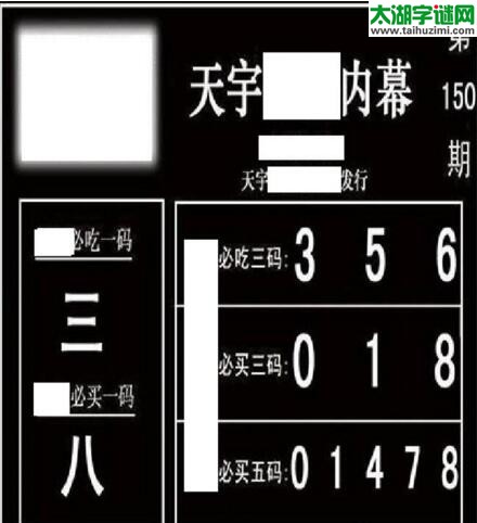 3d150期：天宇一句定三码+胆码图