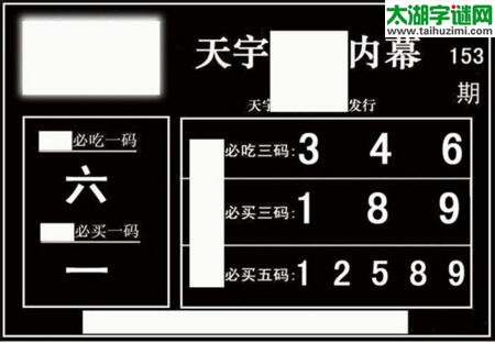 3d153期：天宇一句定三码+胆码图