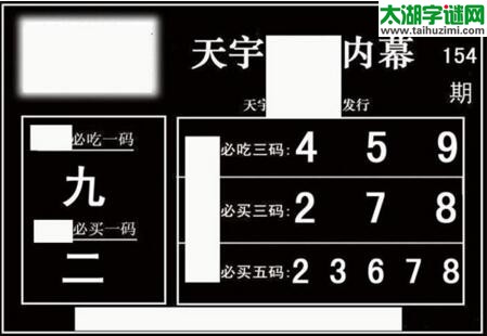 3d154期：天宇一句定三码+胆码图