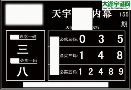 3d155期：天宇一句定三码+胆码图