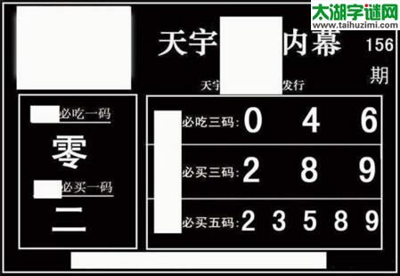 3d156期：天宇一句定三码+胆码图