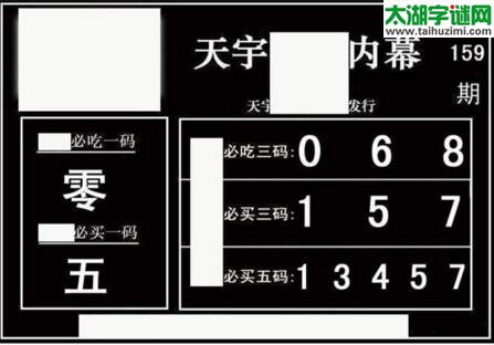 3d159期：天宇一句定三码+胆码图