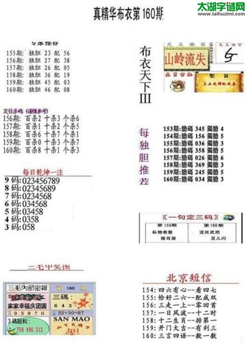 3d18160期：真精华布衣天下图库