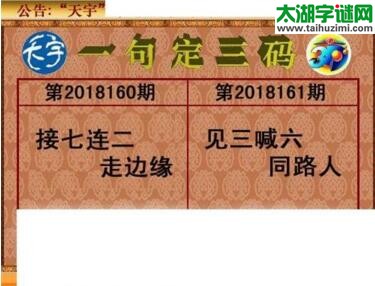 3d161期：天宇一句定三码+胆码图