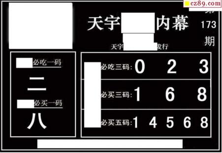 3d173期：天宇一句定三码+胆码图