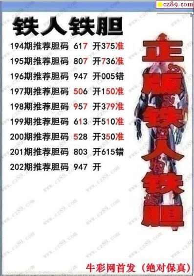 3d202期：铁人铁胆推荐胆码图