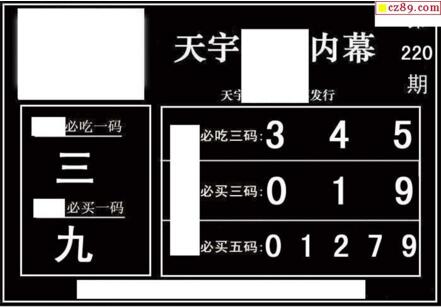 3d220期：天宇一句定三码+胆码图