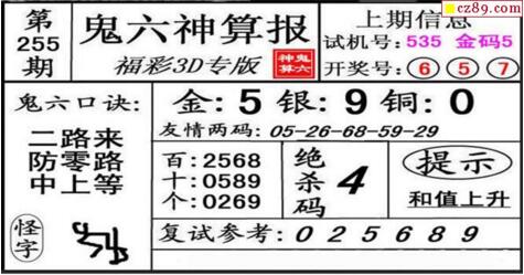 鬼六神算胆码图-18255期