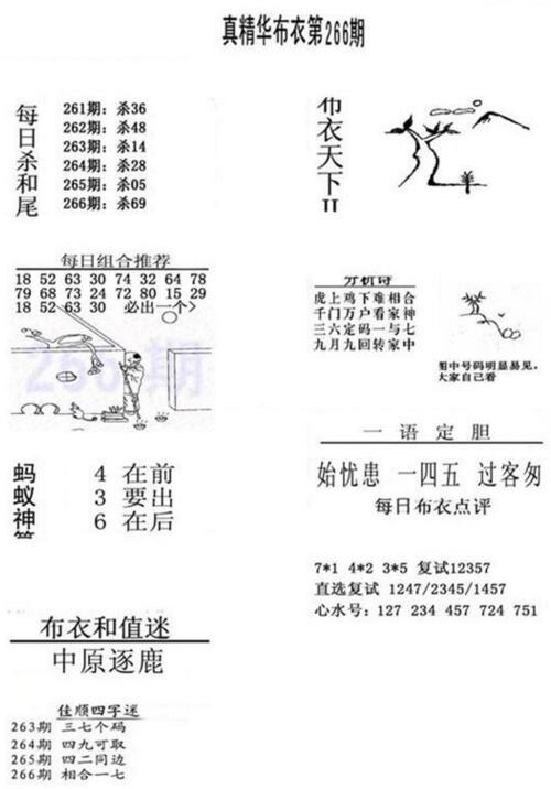 3d布衣天下图谜2018266期