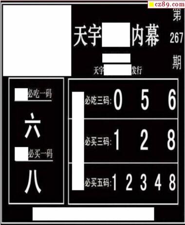 3d267期：天宇一句定三码+胆码图